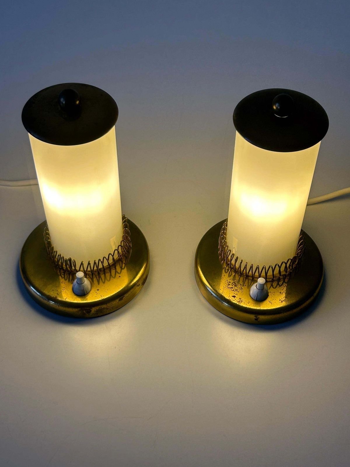 1771.0 Set Of Two Lovely Mid Century Modern Bedside Table Lamps Germany 1950s photo