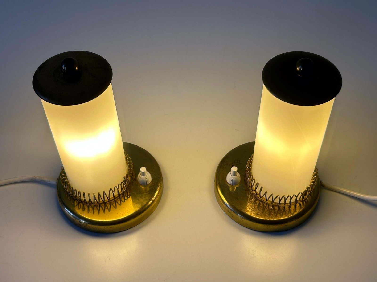 photo buy Set Of Two Lovely Mid Century Modern Bedside Table Lamps Germany 1950s