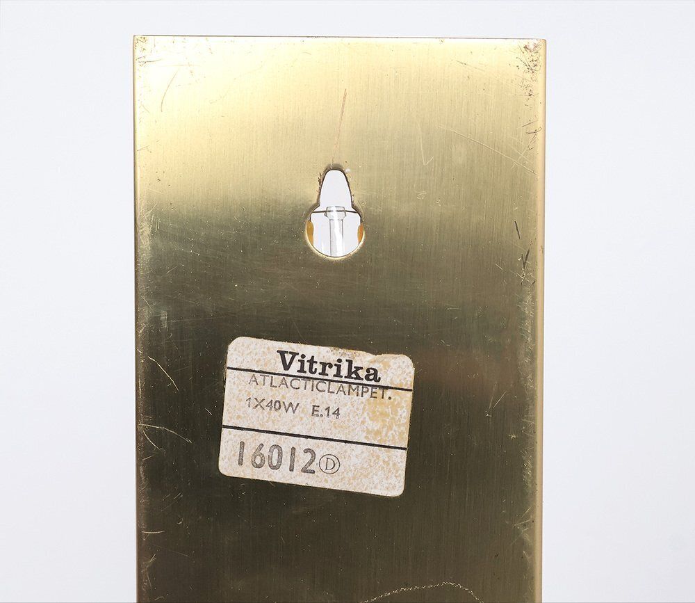 photo vinterior Vitrika Atlantic Brass And Glass Wall Lamps, 1960s, Set Of 2