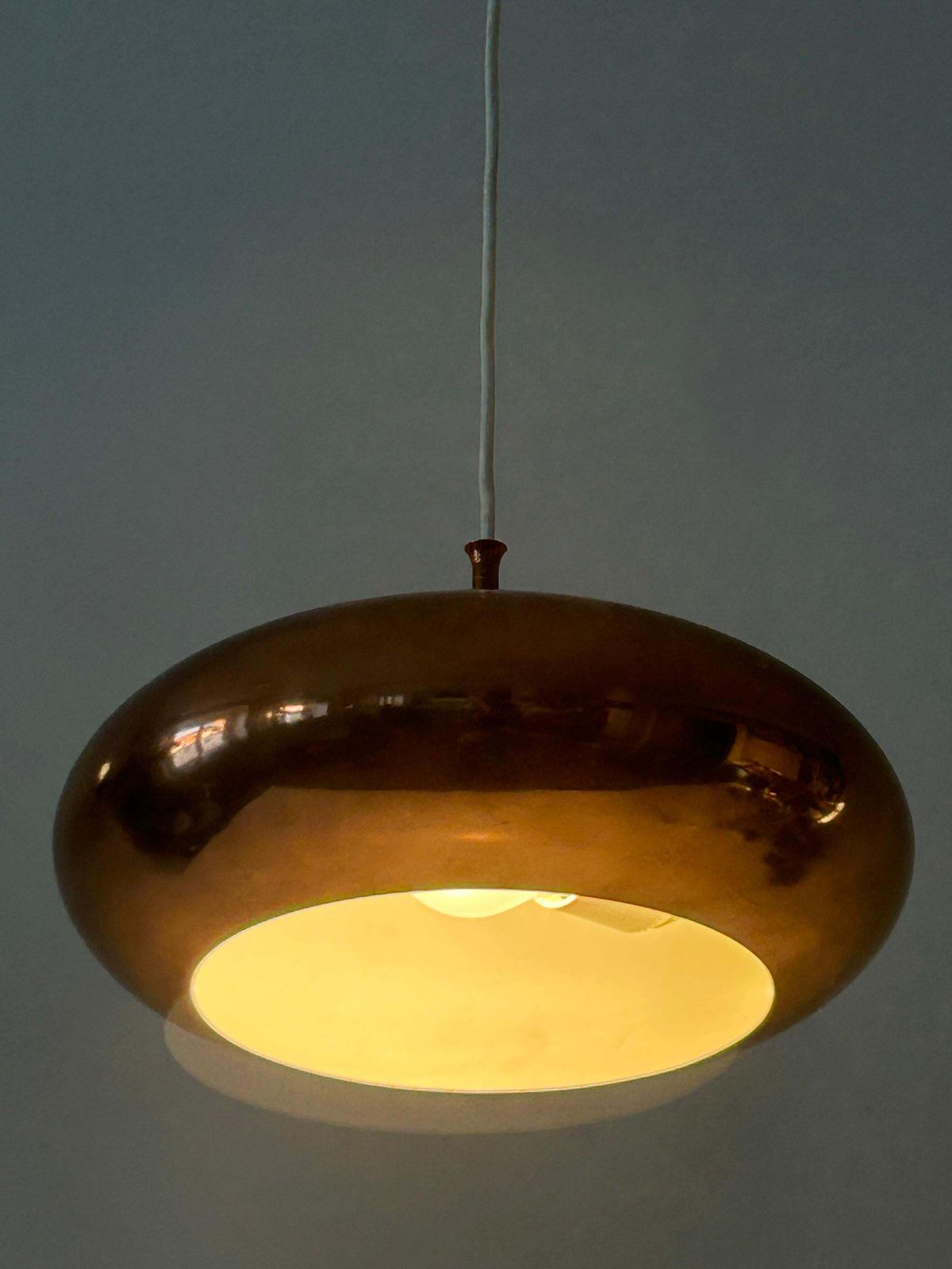 photo for sale Elegant Mid Century Copper Pendant Lamp By Falkenbergs Belysning Sweden 1960s