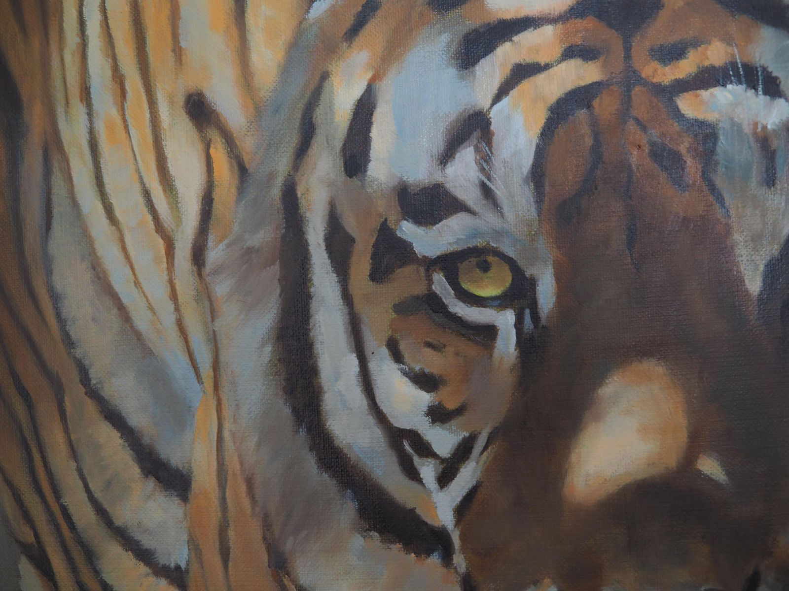 Sylvie Ajacques Sylvie Ajacques Tiger Walking Towards The Viewer Oil On Canvas2025 photo Art