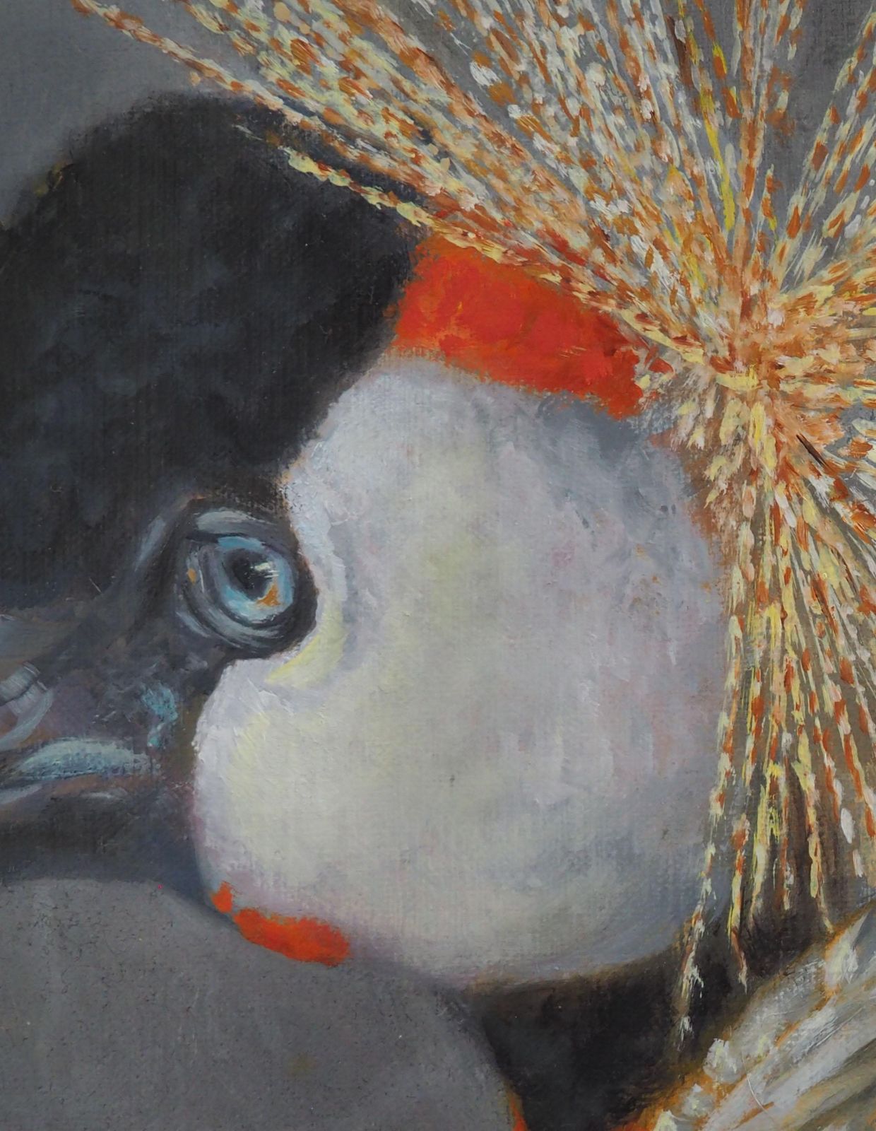 Sylvie Ajacques Crowned Crane Oil On Canvas By Sylvie Ajacques2025 photo furniture