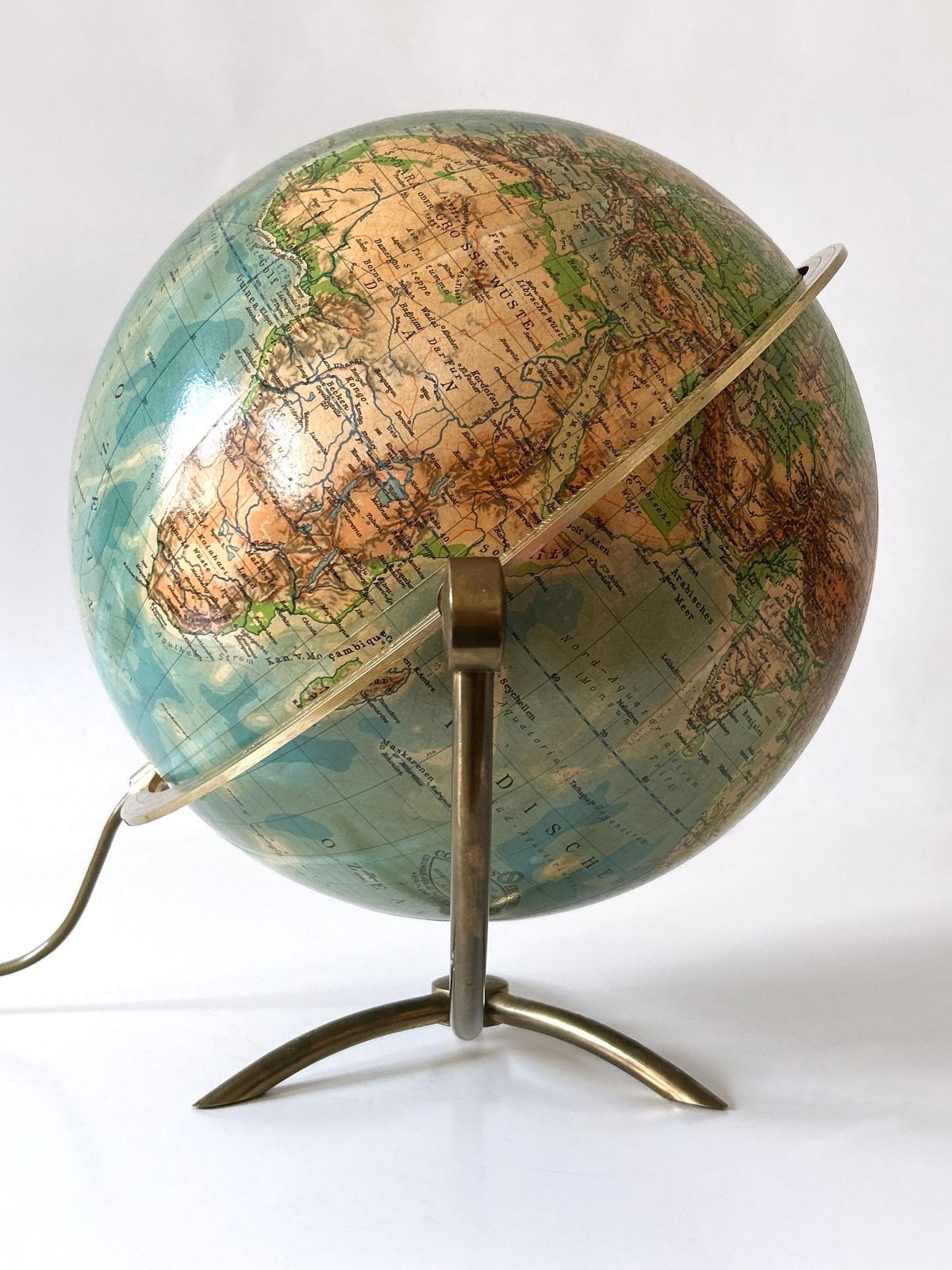 1594.0 Rare Glass Earth Globe Or Table Lamp By Columbus Verlag   Paul Oestergaard 1960s photo
