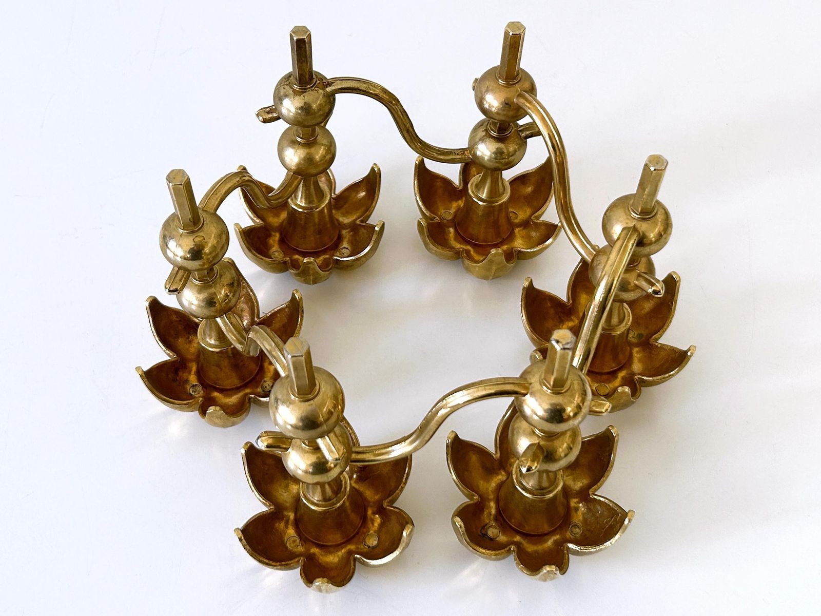 photo vintage Rare Mid Century Gilt Brass Candle Holder 'Palm Leaves' By  Bmf Nagel, Germany