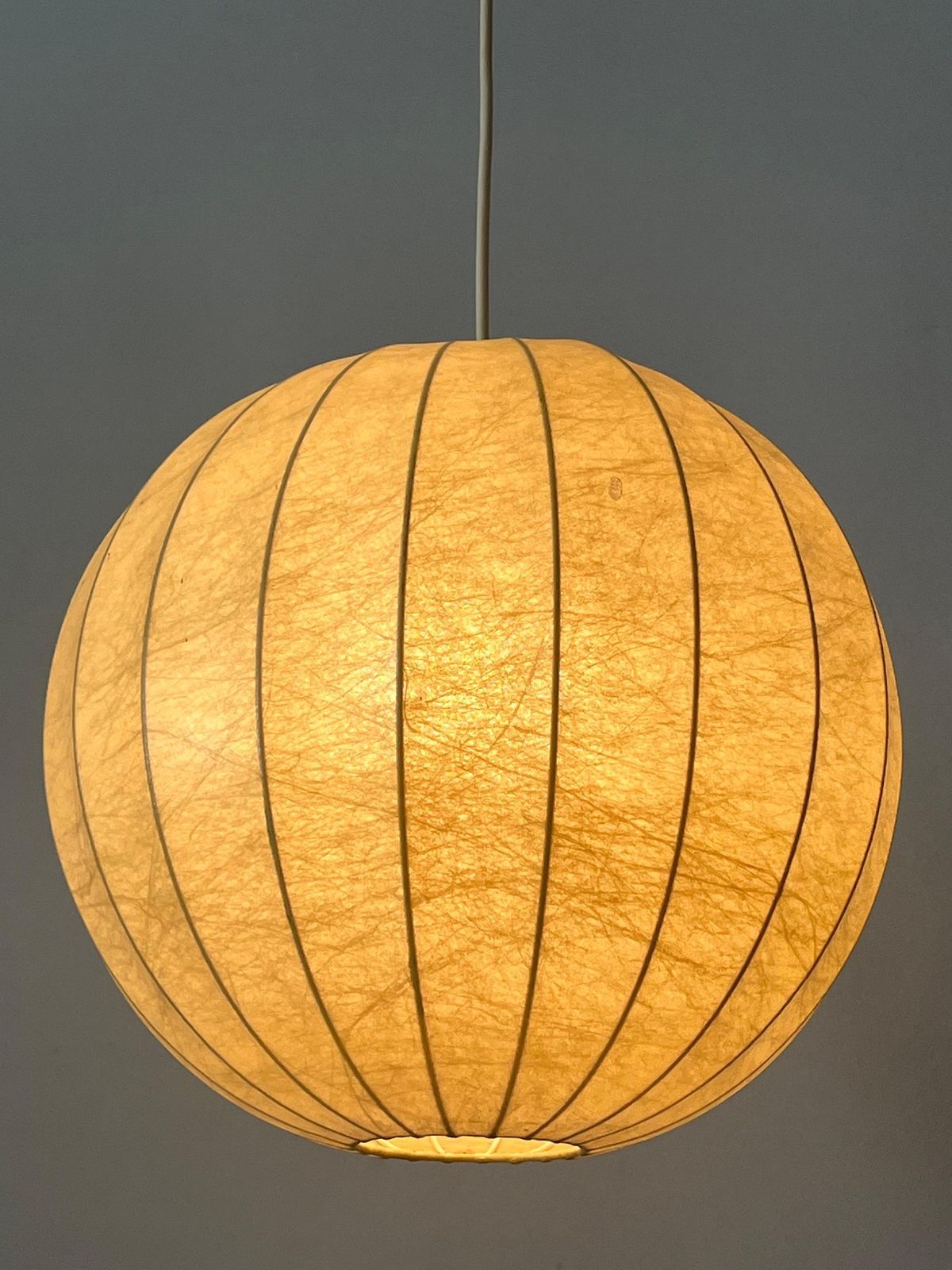 photo vinterior Amazing Mid Century Goldkant Cocoon Pendant Lamp Or Hanging Light Germany 1960s