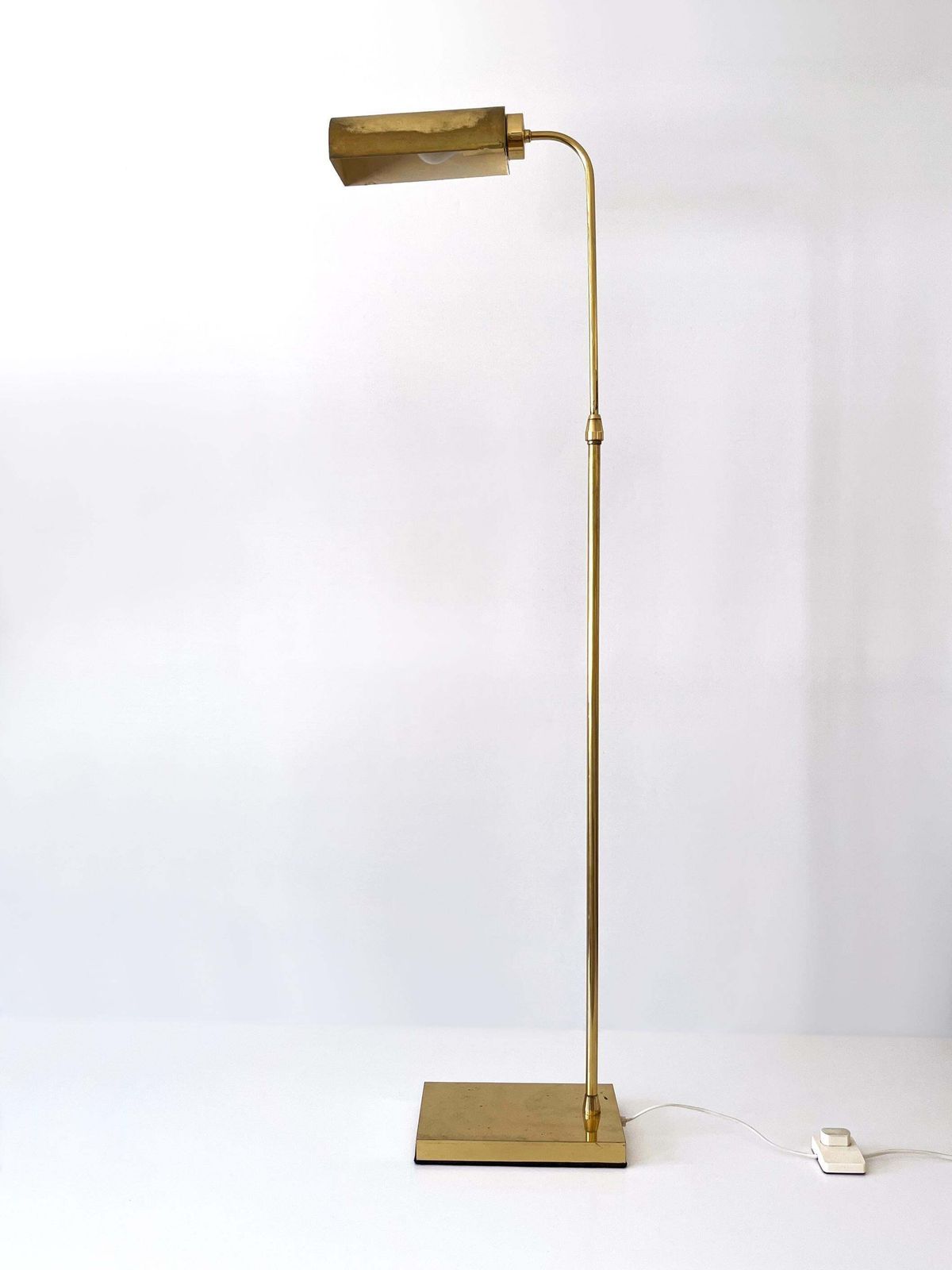 Adjustable Mid Century Modern Brass Floor Lamp Or Reading Light Sweden 1960s photo Lighting