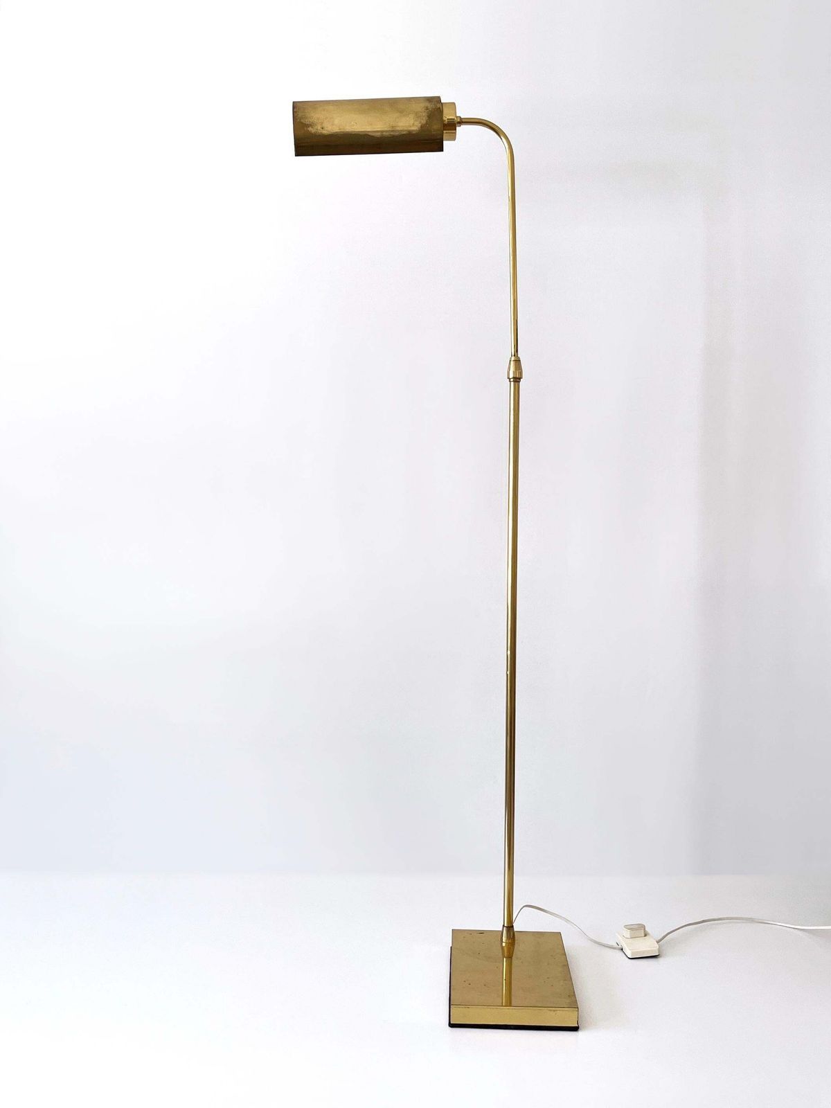 Adjustable Mid Century Modern Brass Floor Lamp Or Reading Light Sweden 1960s photo vinterior