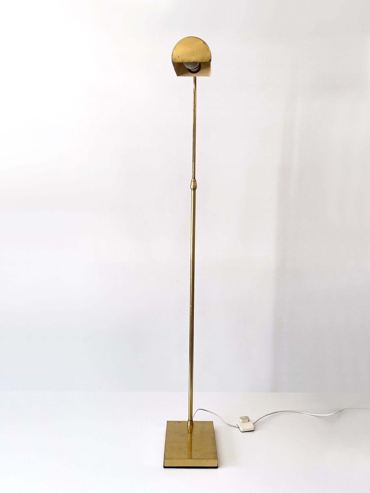 1736.0 Adjustable Mid Century Modern Brass Floor Lamp Or Reading Light Sweden 1960s photo