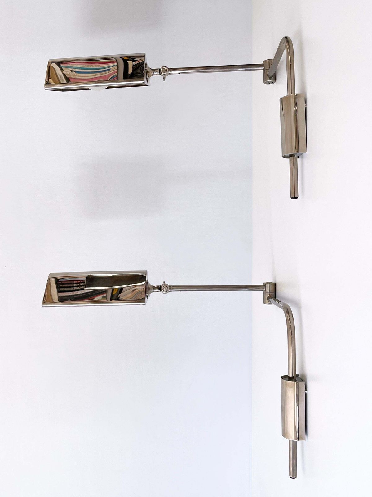 Set Of Two Articulated Wall Lamps Or Reading Lights By Florian Schulz 1970s photo vinterior