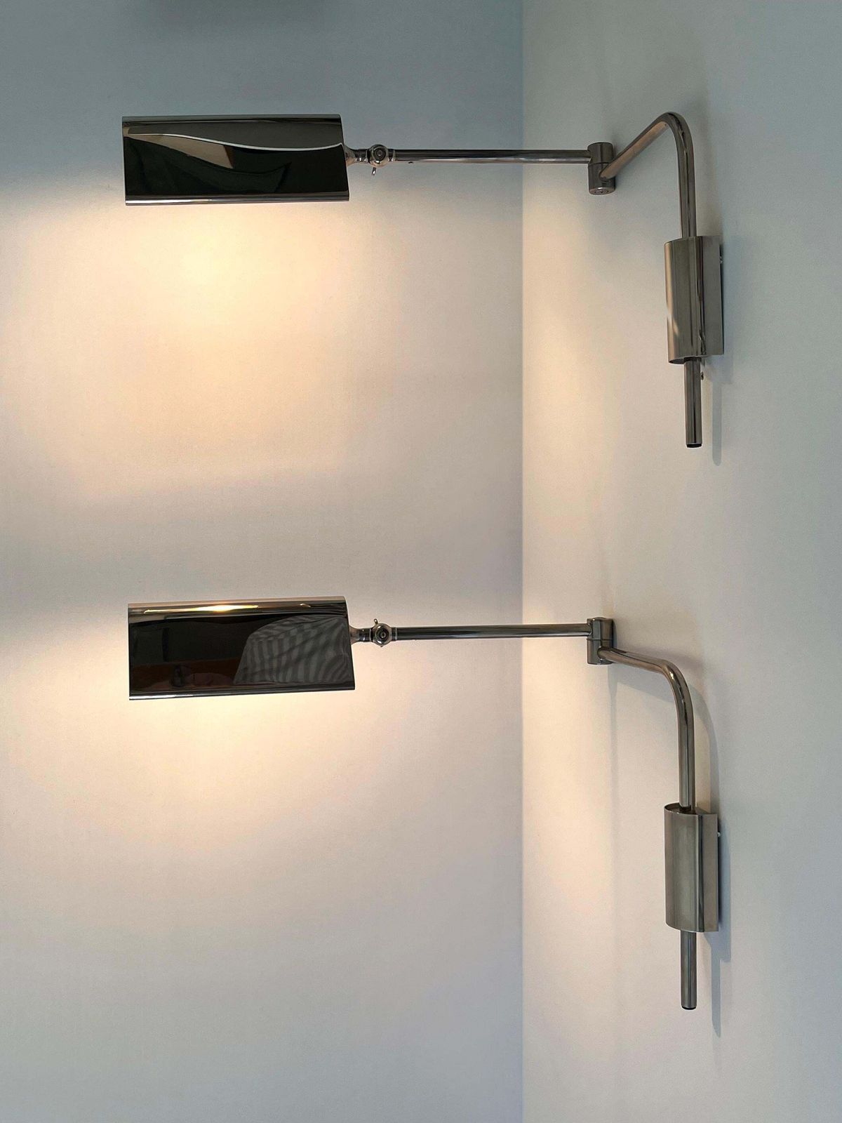Set Of Two Articulated Wall Lamps Or Reading Lights By Florian Schulz 1970s photo buy
