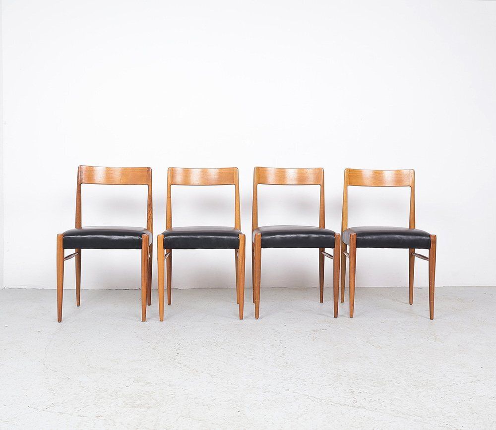 Wooden Dining Chairs From Lübke, 1960s, Set Of 4