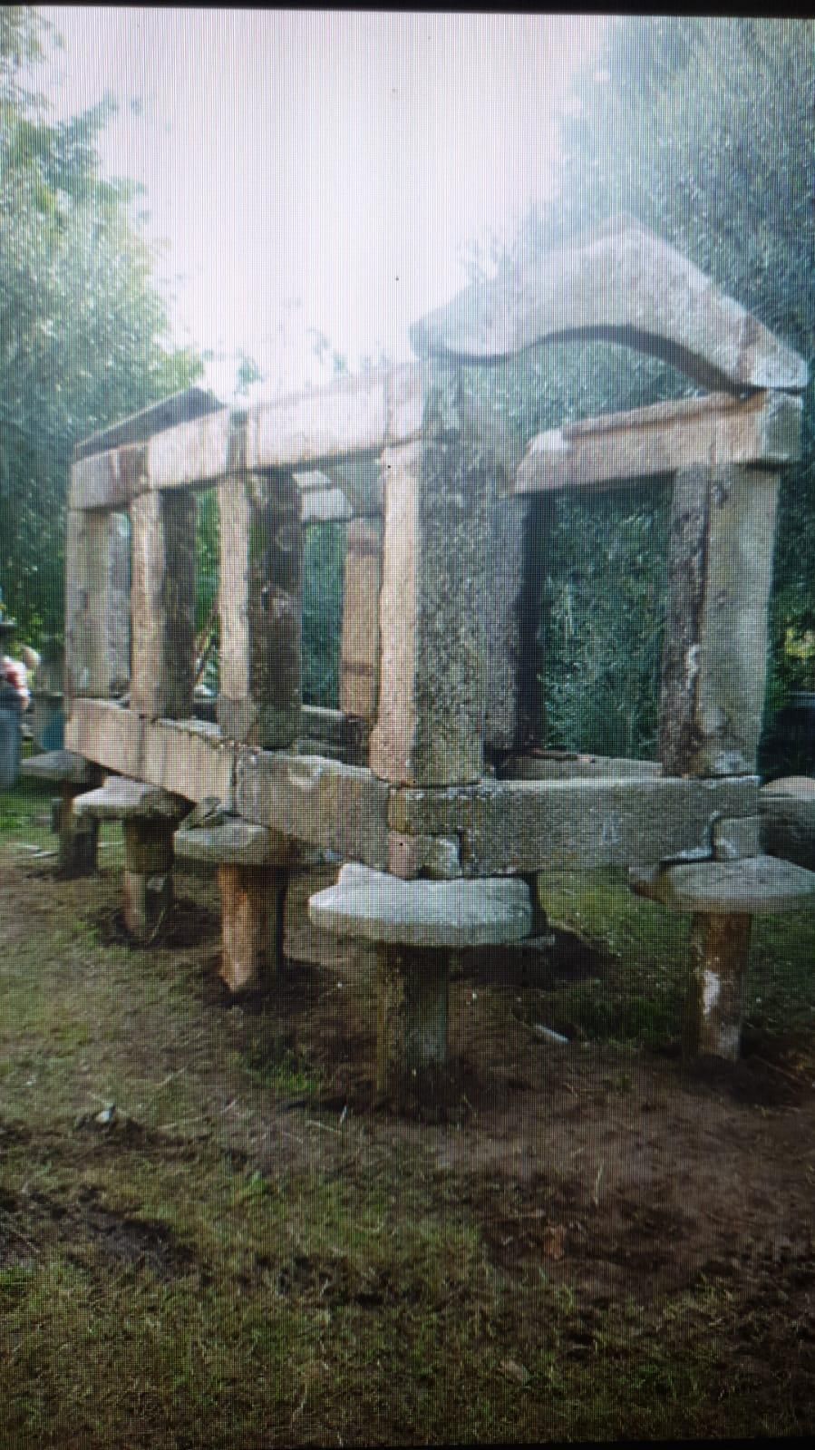 photo for sale Large Structure Of Granary "Horreo" Antique Carved Stone, Spain