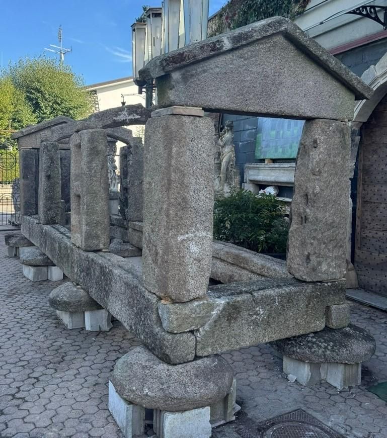 66416.0 Large Structure Of Granary "Horreo" Antique Carved Stone, Spain photo