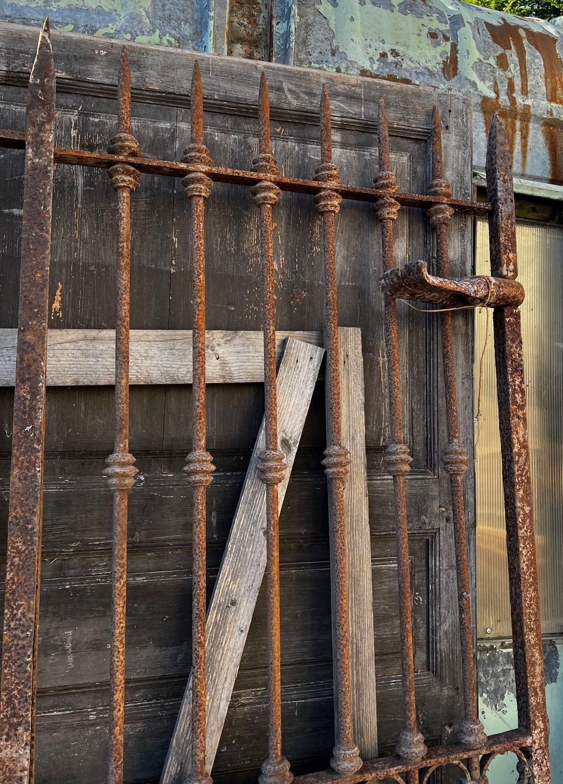 Two Leaf Wrought Iron Gate With Spikes, Italy photo furniture