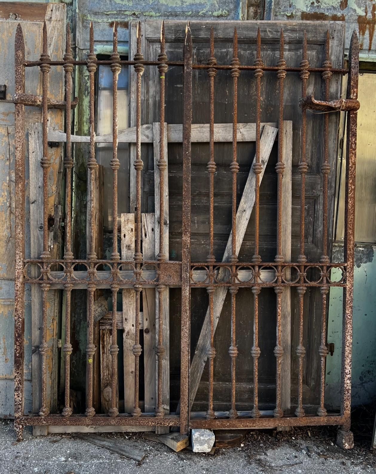 Two Leaf Wrought Iron Gate With Spikes, Italy photo vinterior