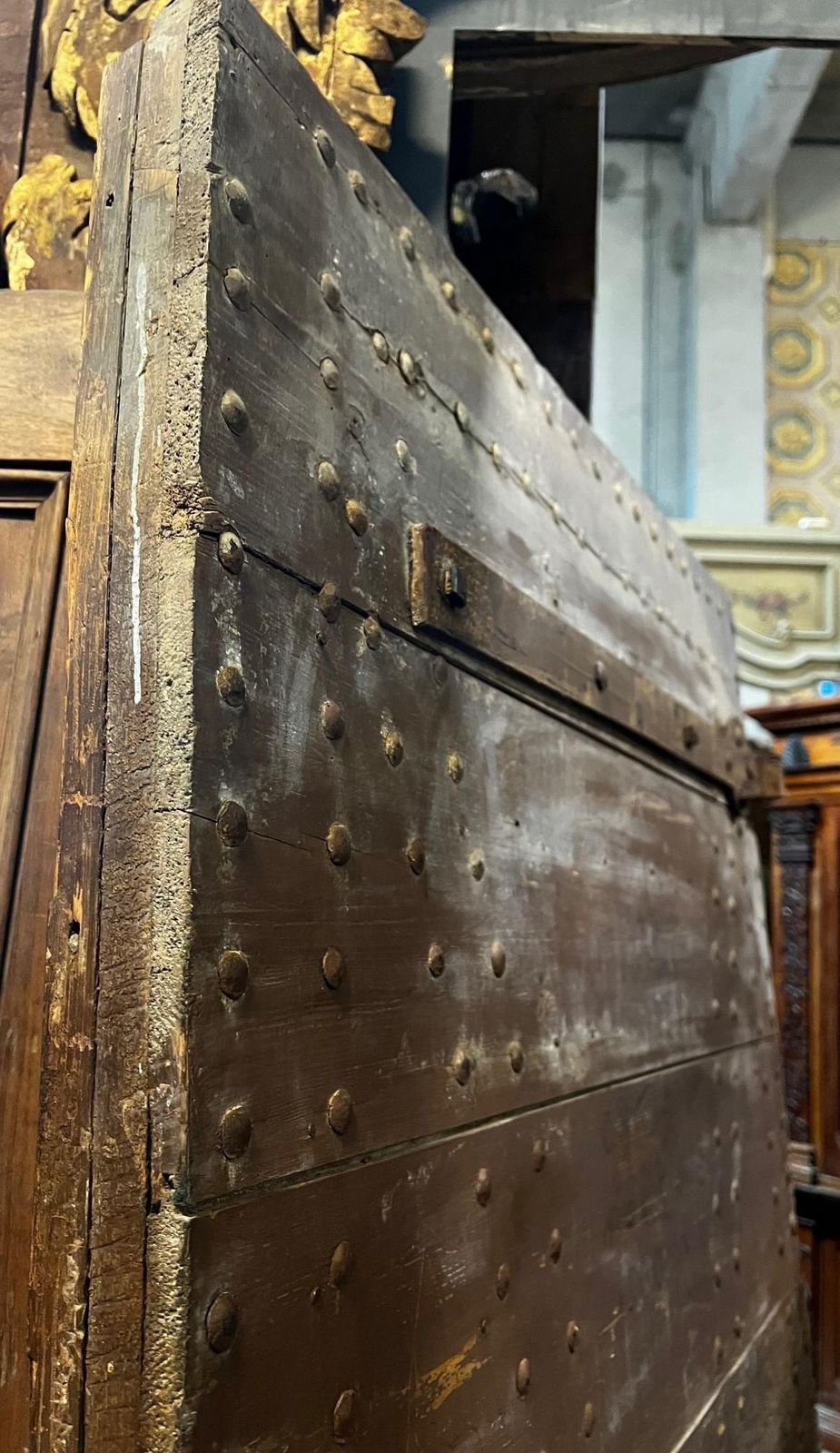 Rustic Entry Door, One X Nailed Casement, Italy photo vinterior