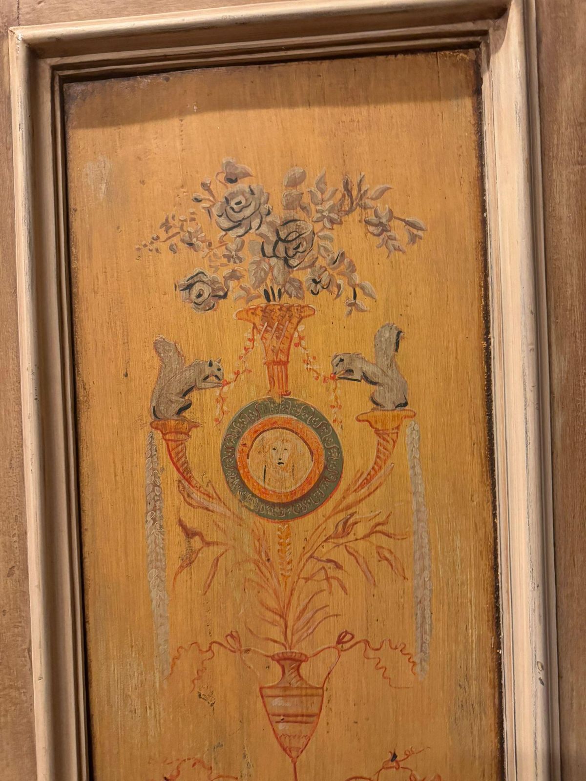 Lacquered Wooden Double Door, Yellow Painted Panels, Italy photo vinterior