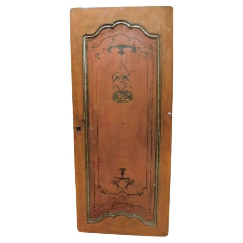Internal Wooden Door Lacquered And Painted Orange, Italy