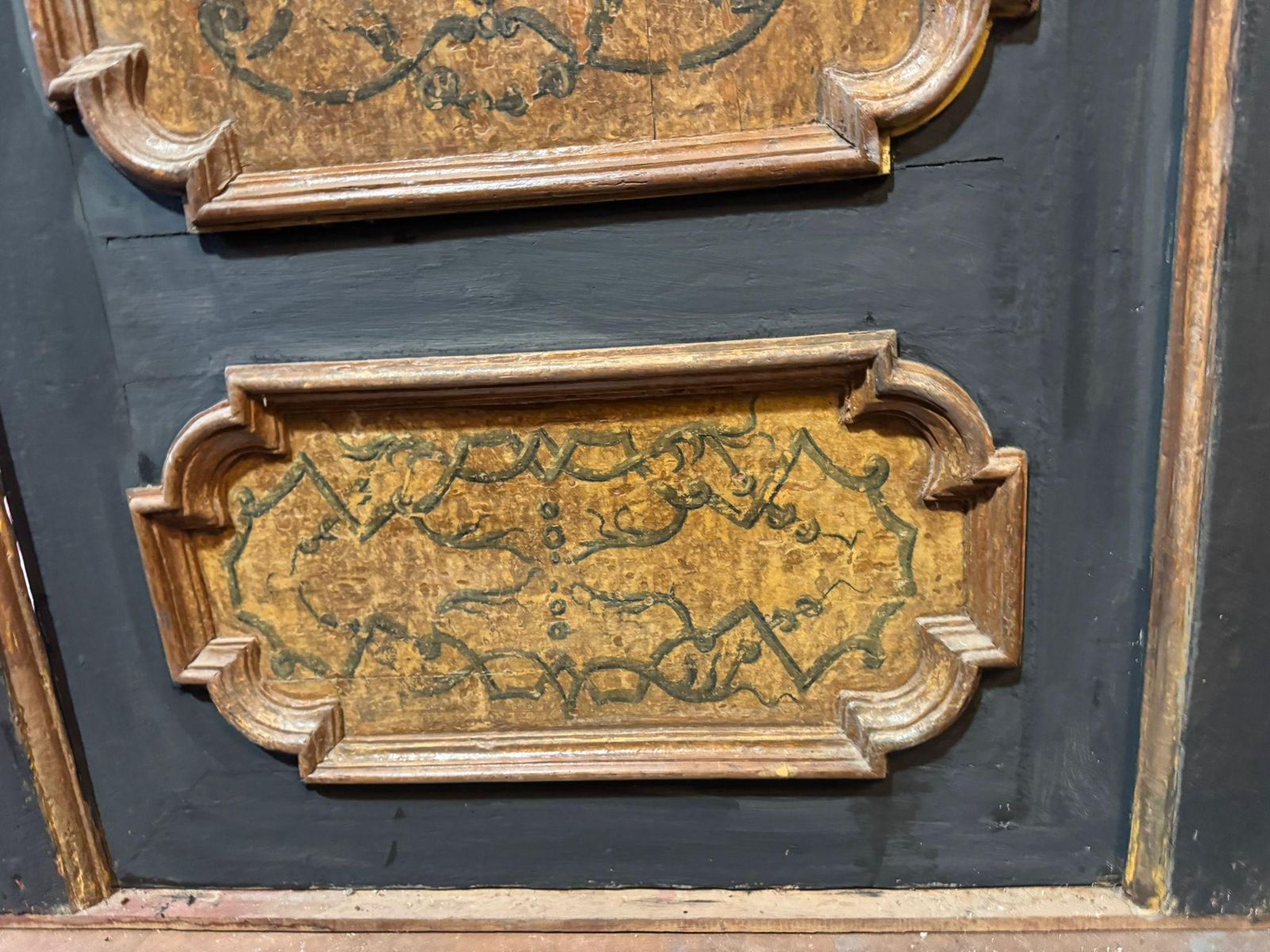 Lacquered Wood Door, Painted Panels With Molure Molding And Frame, Italy photo 4996.0