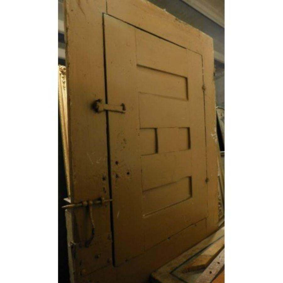 Wood Door With Opening Top Window, Yellow Lacquered, Spain photo vinterior
