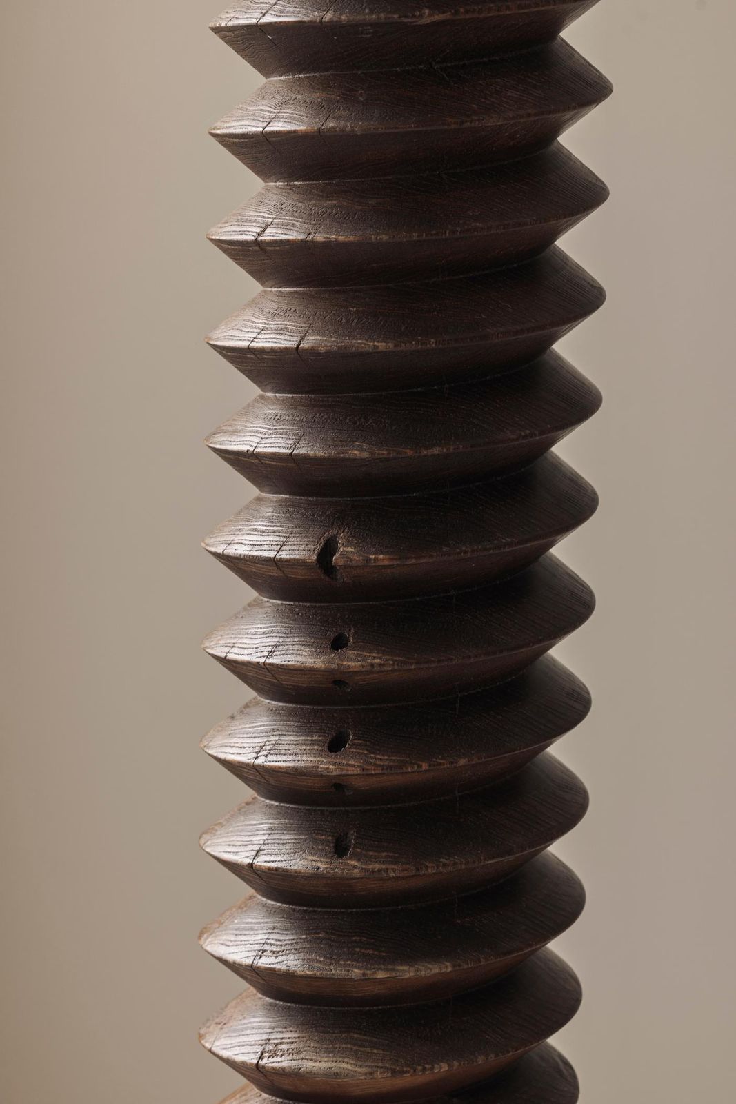 Large French Turned Oak Pedestal In The Taste Of Charles Dudouyt, France 1930s. photo 1736.0