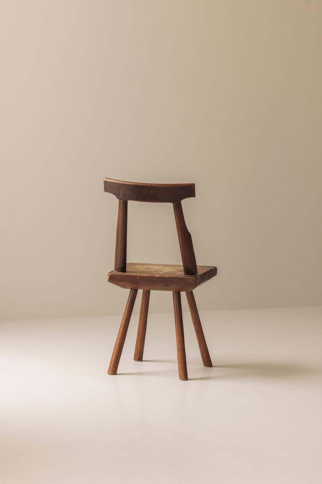 Early 19th Century Sculptural French Side Chair In Solid Oak. photo Furniture