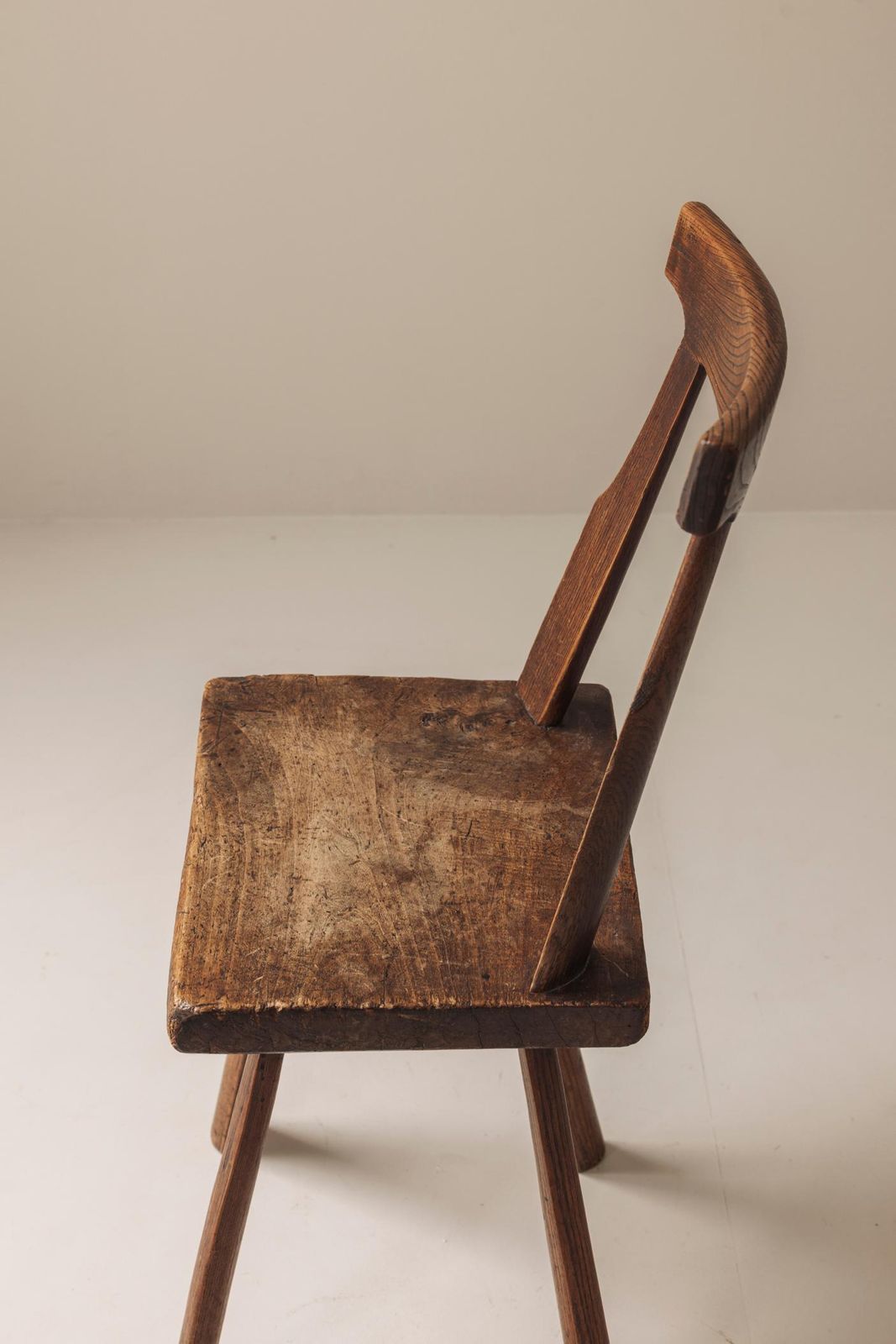 Early 19th Century Sculptural French Side Chair In Solid Oak. photo buy