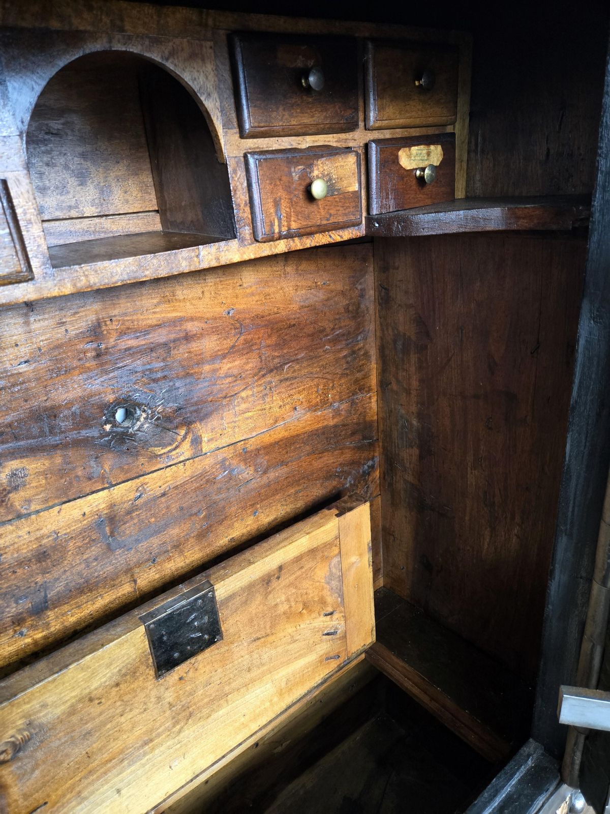 photo furniture 18th Century Wrought Iron Italian Hobnail Antique Safe Strong Box Cabinet