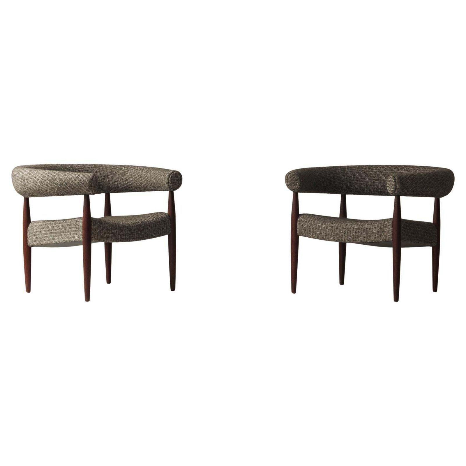 Very Rare Set Of 'Ring Chairs' By Nanna And Jørgen Ditzel, Denmark 1958 photo furniture