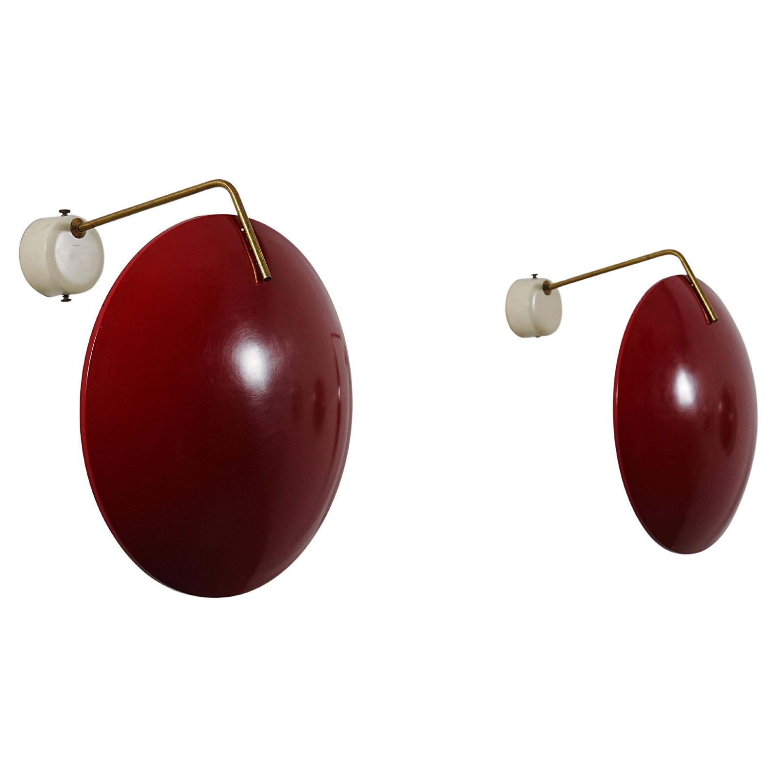 Set Of 2 Wall Lights By Stilnovo (Marked) In Metal And Brass, Italy, 1960's