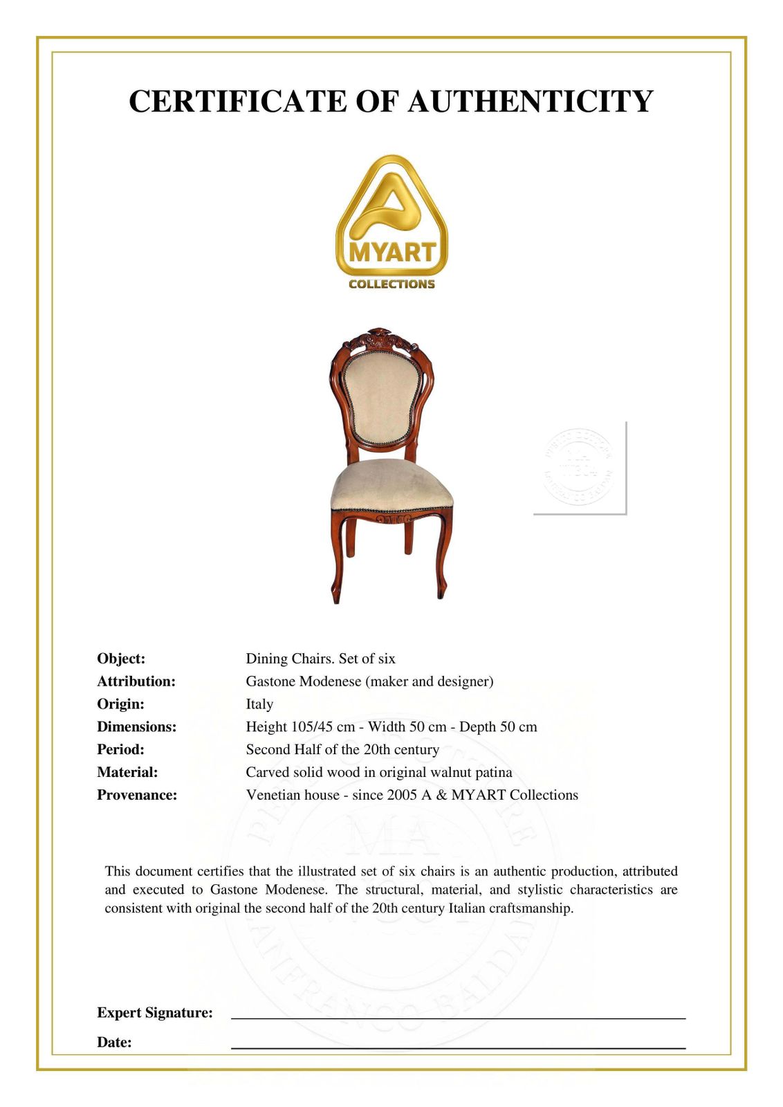 photo furniture Set Of Six Italian Dining Chairs Attributed To Gastone Modenese Mid 20th Century