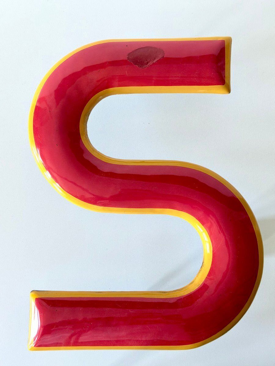 Industriële Emaille Letter S, 1960