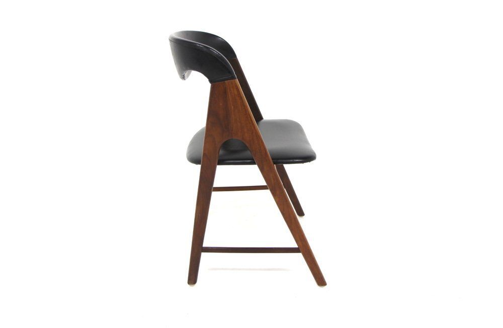 Scandinavian Teak Chair With Imitation Leather Upholstery, 1950 photo for sale