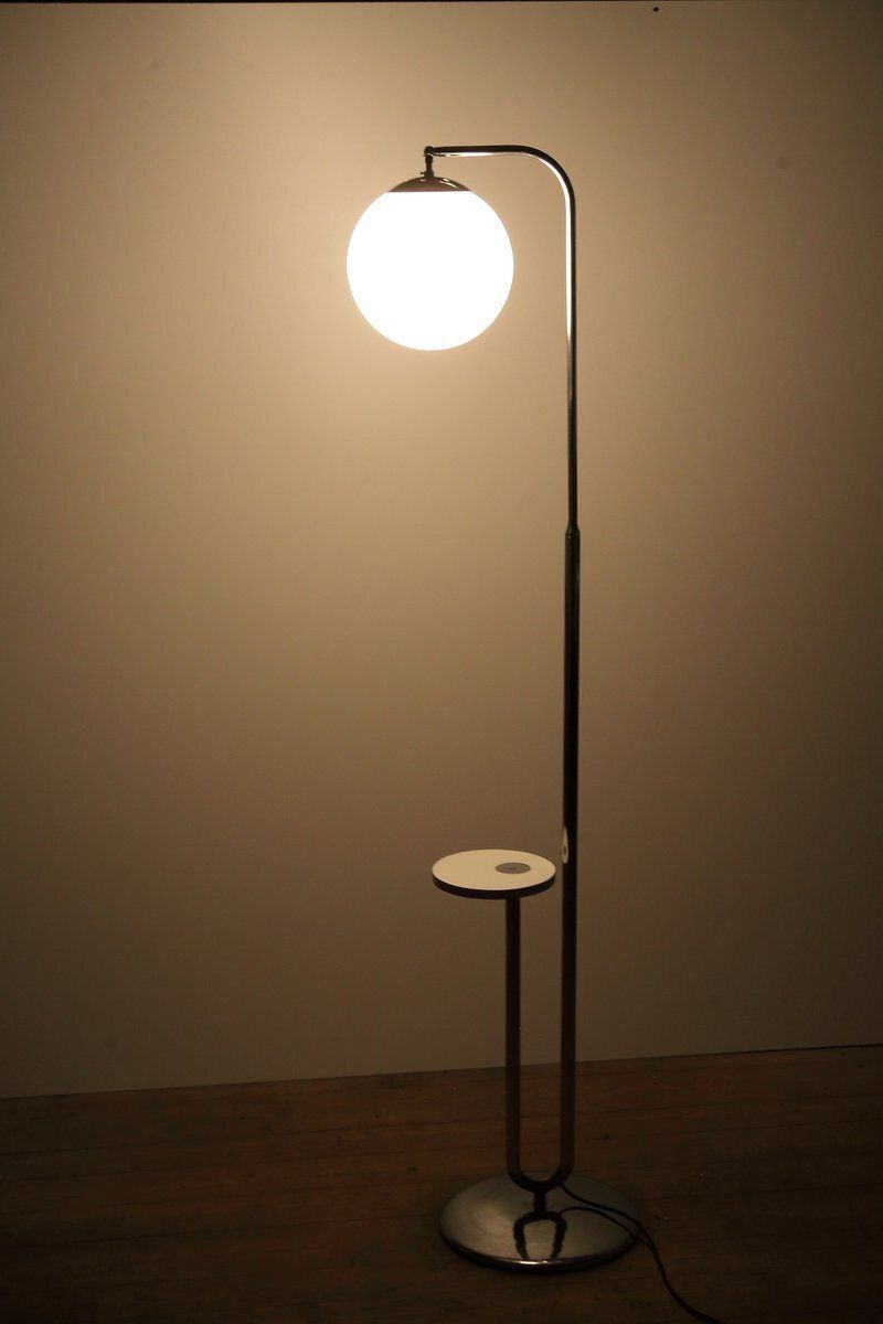 photo vintage Modernist Chrome Model H 144 Floor Lamp By Jindrich Halabala For Up Zavody, Former Czechoslovakia, 1930s