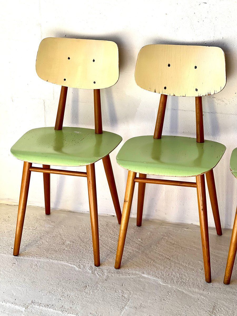 photo furniture Eetkamerstoelen Van Ton, 1960, Set Van 4
