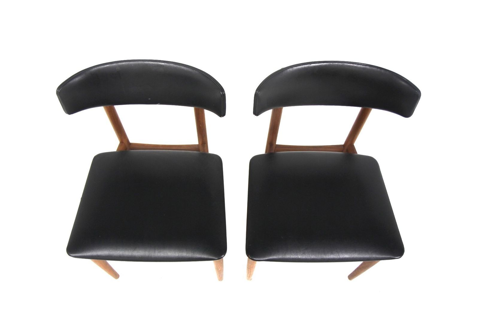 Scandinavian Chairs In Teak And Imitation Leather, Denmark, 1960, Set Of 2 photo for sale