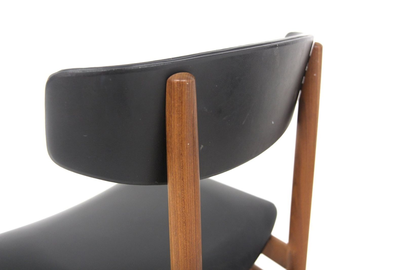 Scandinavian Chairs In Teak And Imitation Leather, Denmark, 1960, Set Of 2 photo Furniture