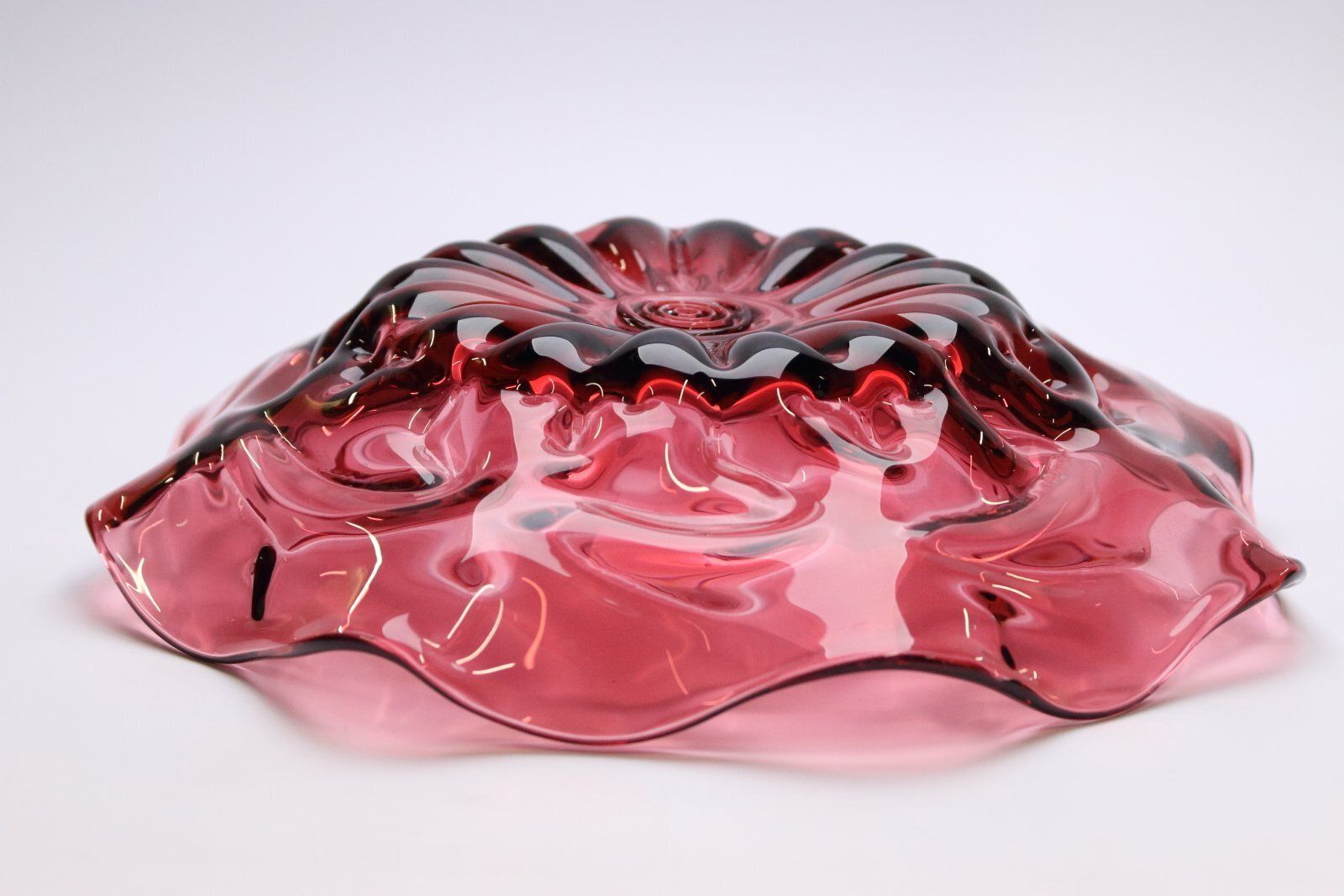 Pink Glass Bowl By Pavel Hlava For Crystalex Novy Bor, Czech, 1960s photo for sale