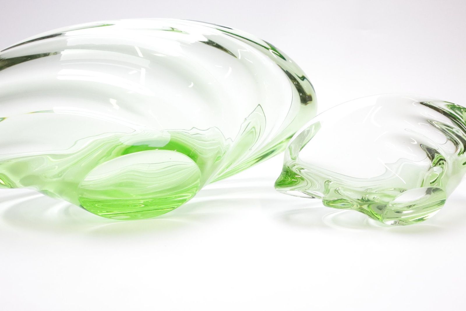 photo for sale Green Glass Bowl By Jan Beranek For Skrdlovice, Czech, 1970s, Set Of 2