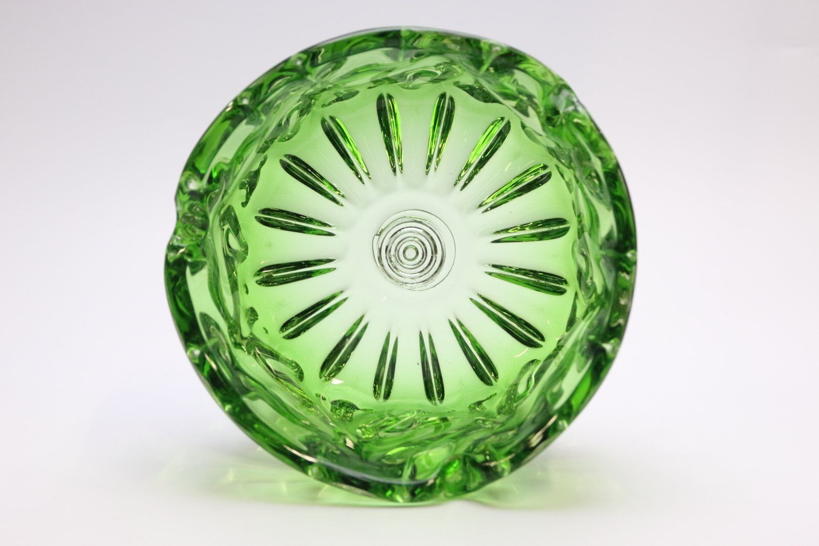 Green Glass Bowl By Pavel Hlava For Crystalex Novy Bor, Czech, 1960s photo furniture