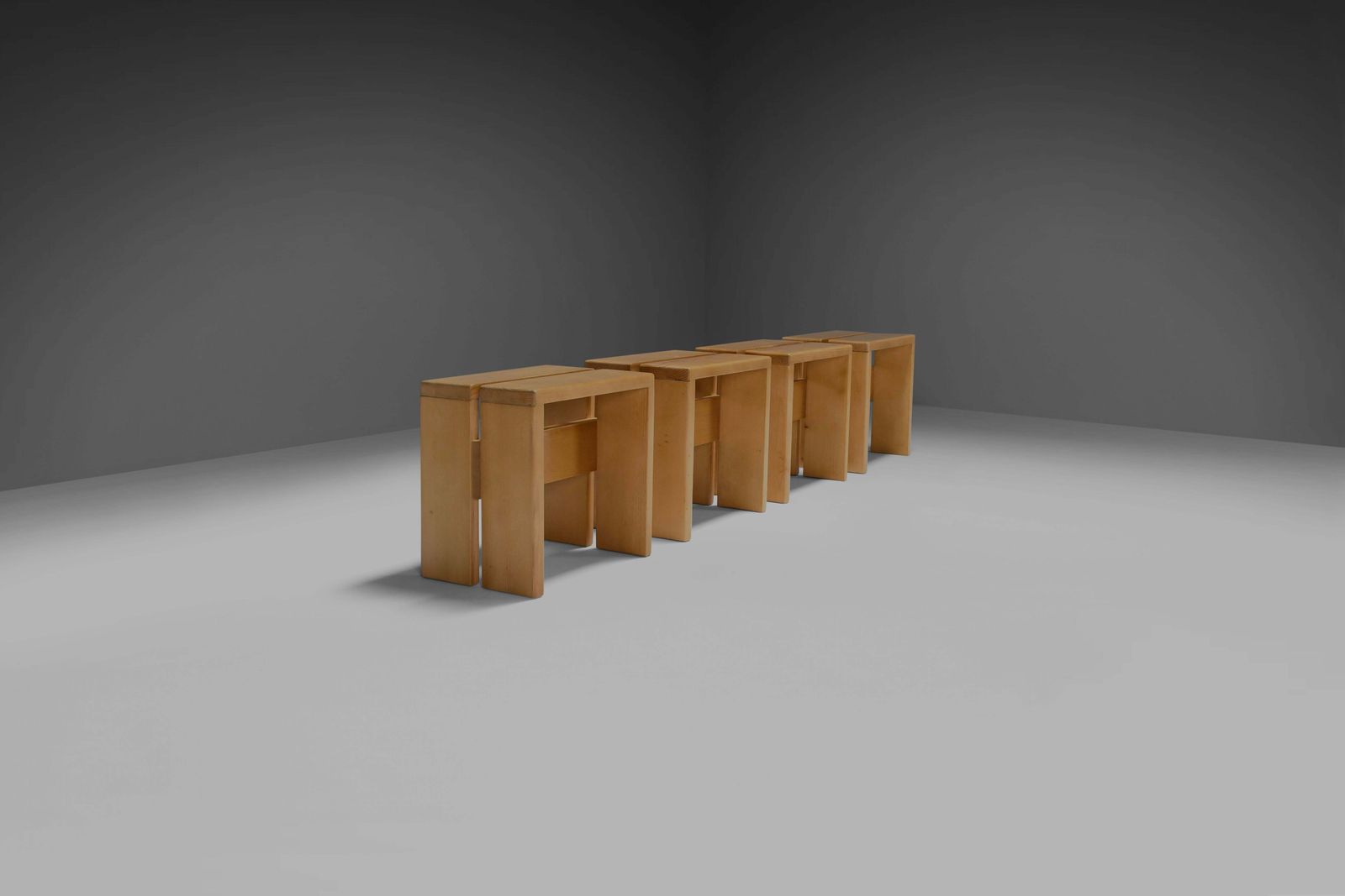 1 Of 4 Charlotte Perriand Stools For Les Arcs, France 1960s photo furniture