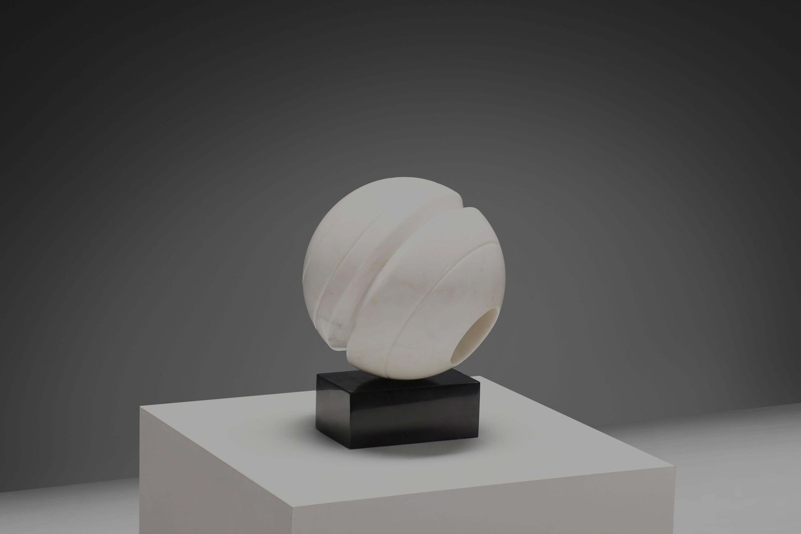 Abstract Marble “Sfera" Sculpture By Aldo Dazzi, Italy 1970s photo Art