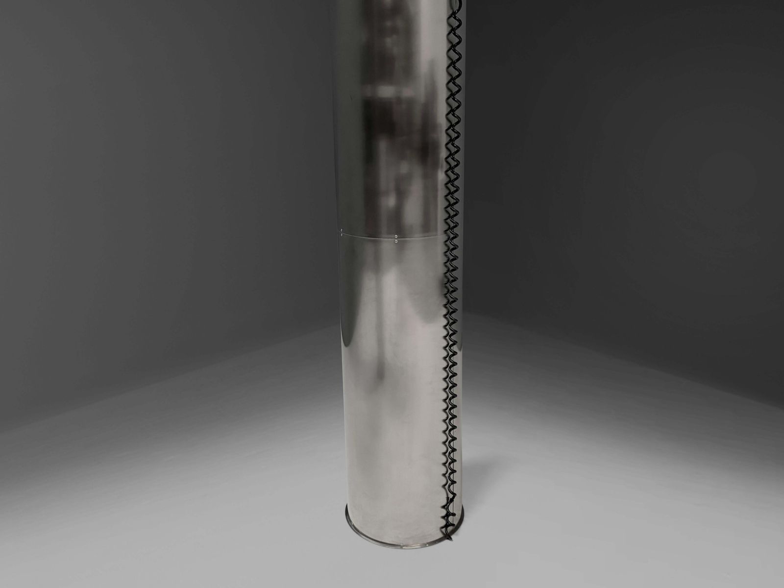 8068.0 Monumental Large Stainless Steel Floor Lamps By Targetti – Italy, 1970s photo