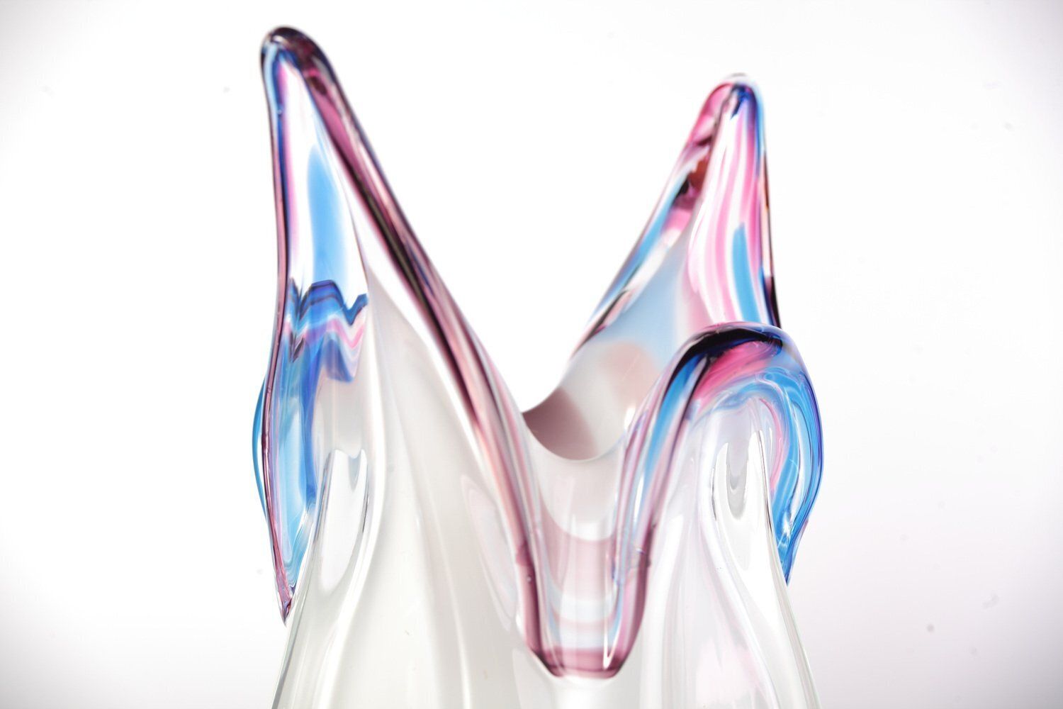 Czech Glass Vase By Josef Hospodka For Sklarny Chribska, 1970s, Set Of 2 photo vinterior