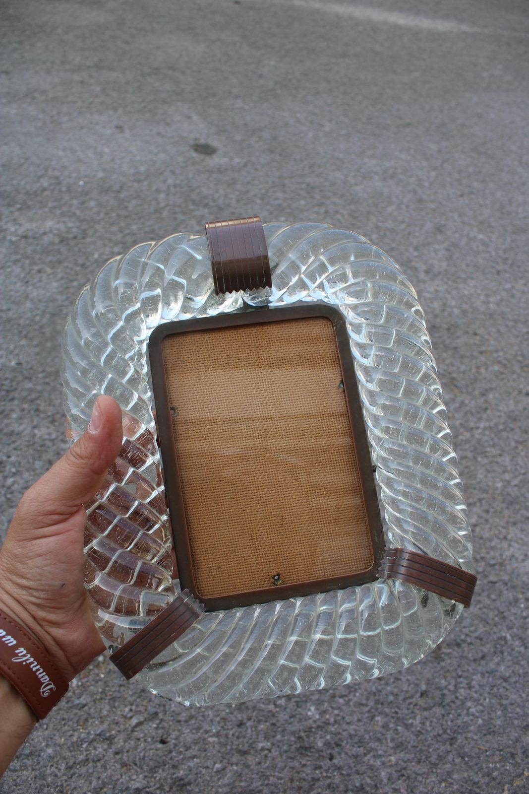 Venini Murano Glass And Brass Hole Holder 1940 photo vintage