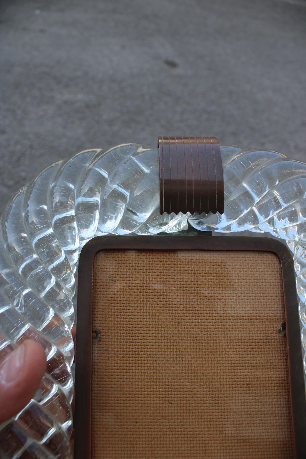 photo for sale Venini Murano Glass And Brass Hole Holder 1940