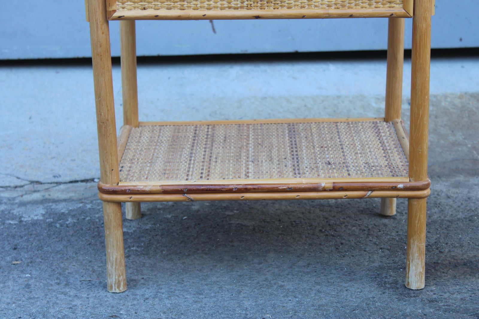 Italian Bamboo Nightstand With Drawer And Shelf Italy 1970s photo Furniture