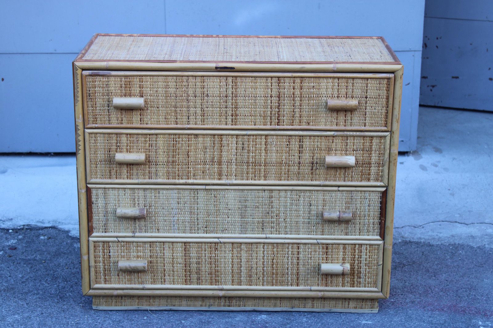 Italian Bamboo Chest Of Drawers With Drawers 1970 photo furniture