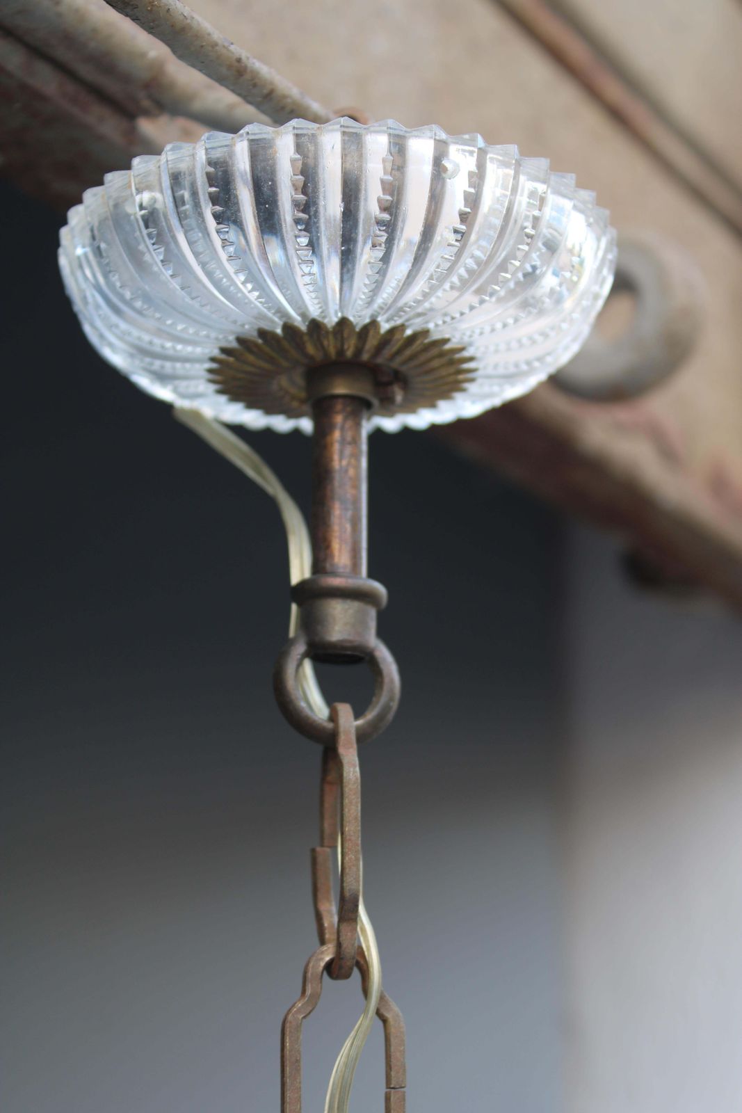 636.0 Ball Pendant Chandelier With Crystals France 1950s photo
