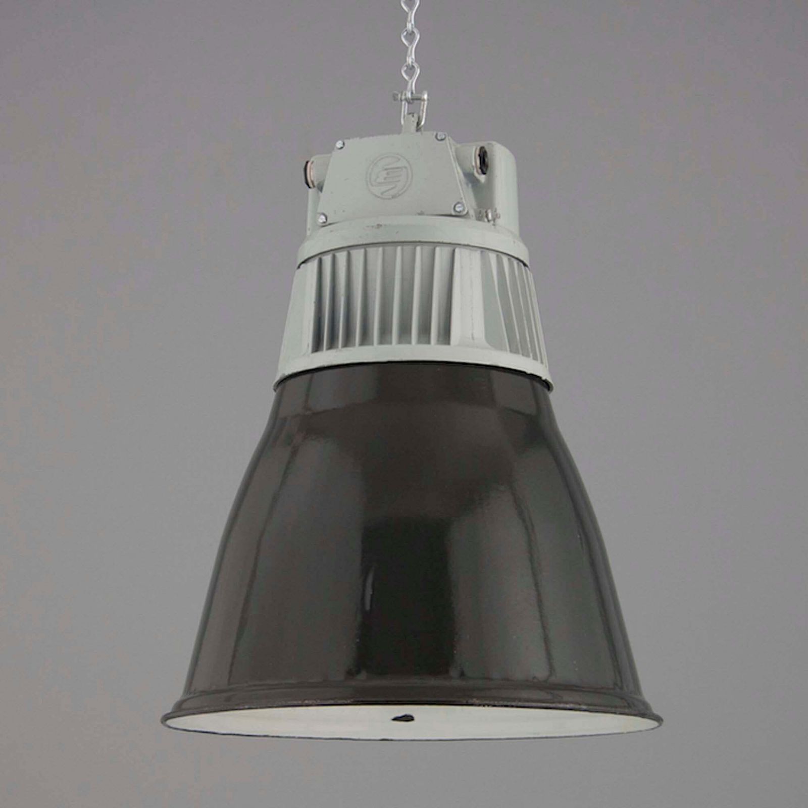1960s Black Enamel Factory Pendant Light By Elektrosvit photo furniture